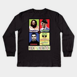 Ginsberg, Burroughs, Kerouac, and the Beat Generation Kids Long Sleeve T-Shirt